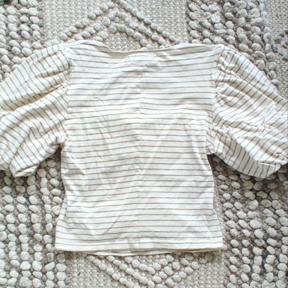 Frame Denim Nina Puff Sleeve Crop Top Small - Picture 7 of 9